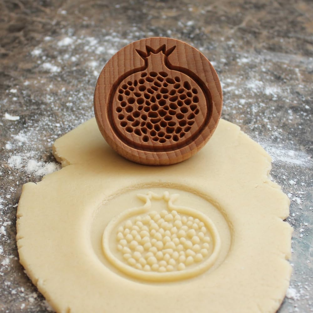 Fun Food Tools, Wood Cookie Stamp, 2.5 Inch (Pomegranate CS-102)