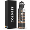 Coldest Insulated Water Bottle with Straw Lid - Stainless Steel Metal Insulated Bottle for Men & Women (Camouflage Flag, 40 oz)