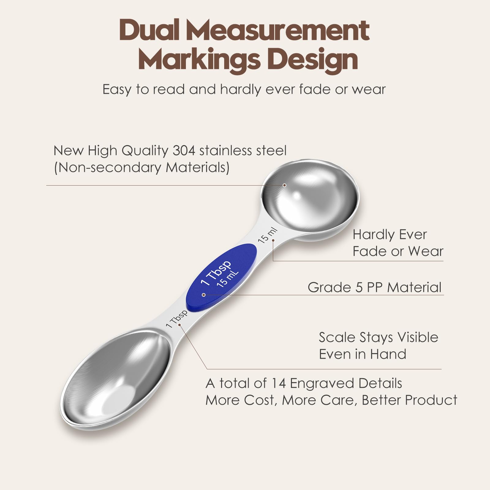 Abtrino Magnetic Measuring Spoons Set with Measurement Markings | Colorful