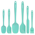 NileHome 6 Pieces Silicone Spatula Set with Silicone Brush,Turquoise