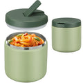 Pawtong 19oz Insulated Vacuum Food Jar with Buckle Lid Wide Mouth Soup Thermo for Hot Food Kids Leakproof Stainless Steel Lunch Container- Green-1Pack