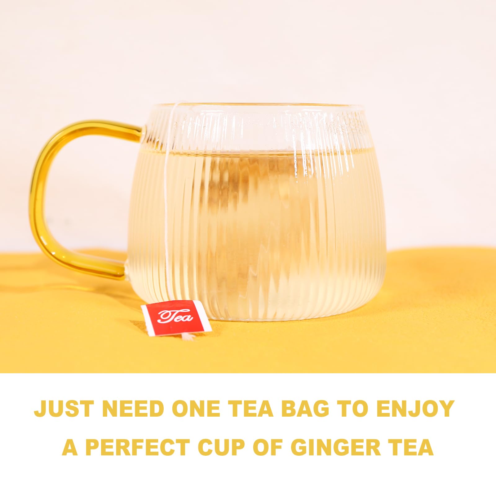 TEARELAE - Ginger Tea Bags, 64 Count, 100% Pure Ginger Root Tea