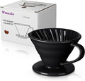 Wmazio Pour Over Coffee Dripper - Ceramic Pour Over Coffee Maker Cone, Porcelain Coffee Drip, Pour Over Single Cup, Manual Brew Maker for Home, Cafe, Office - 1-4Cup