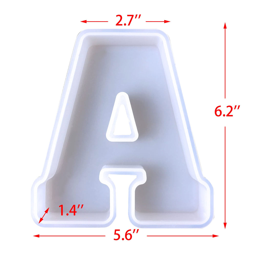 ESEDAGE 6 inch 26 Pack English Alphabet Silicone Letter Mold - Capital & Large Letter Resin Casting Mold
