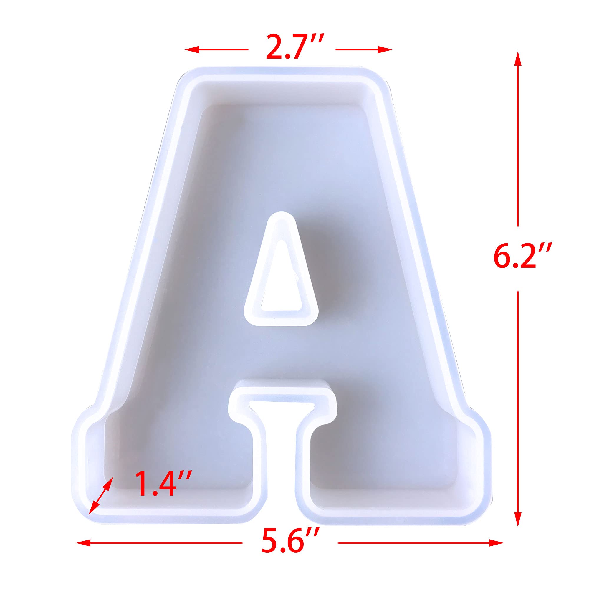 ESEDAGE 6 inch 26 Pack English Alphabet Silicone Letter Mold - Capital & Large Letter Resin Casting Mold