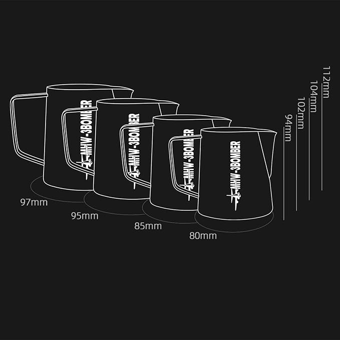 MHW-3BOMBER Espresso Steaming Pitcher Milk Frothing Pitcher Stainless Steel Milk Coffee Cappuccino Latte Art Barista Cup (Origin White, 16.9 Ounces) P5793-OS