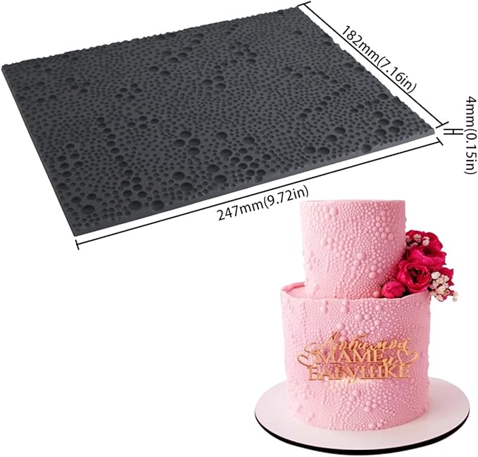 mostsom Silicone Fondant Lace Mold Cake Decorating Stencil with Pearl Pattern - Flexible Baking Mat for Cookies, Cupcakes, Chocolate - Reusable Pastry & Candy Making Tool (D_ Pearl)