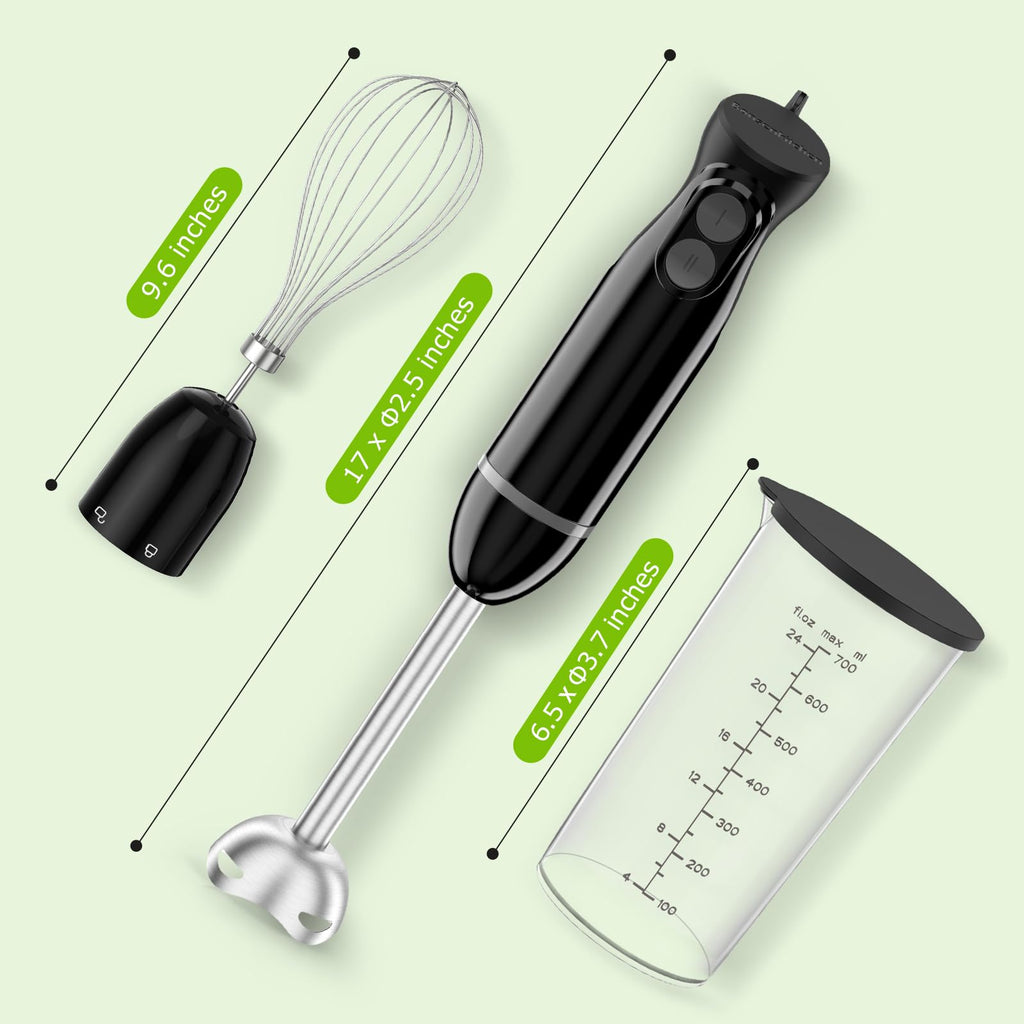 Bonsenkitchen 3-in-1 Immersion Blender Handheld with 2 Mixing Speed