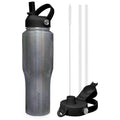 SENDESTAR Water Bottle,Wide Mouth Stainless Steel Vacuum Insulated Double Wall Keep Liquids Cold or Hot All Day,Sweat Proof Sport Design,Fit Car Cup Holder,Laser Grey,40,Ounces