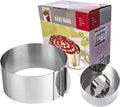 HcirjhieCake Mold-Cake Ring-Adjustable Round Stainless Steel 6 to 12 Inch Cake Mold - Stainless Steel 3 inch Dessert Mousse Molds withCake Baking Supplies（2-piece set）