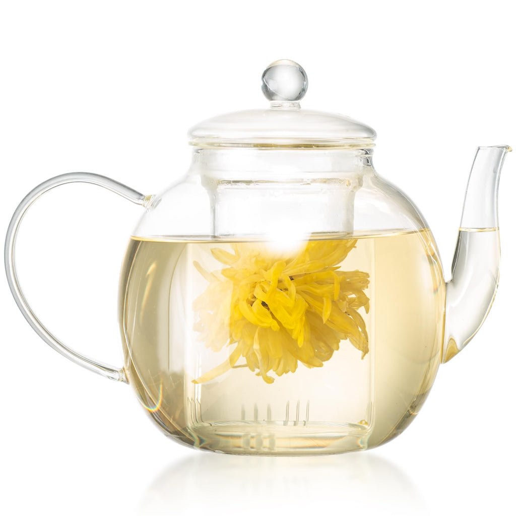Wlasss Large Glass Teapot with Infuser, 1530 ml/52 oz Clear Tea Kettle