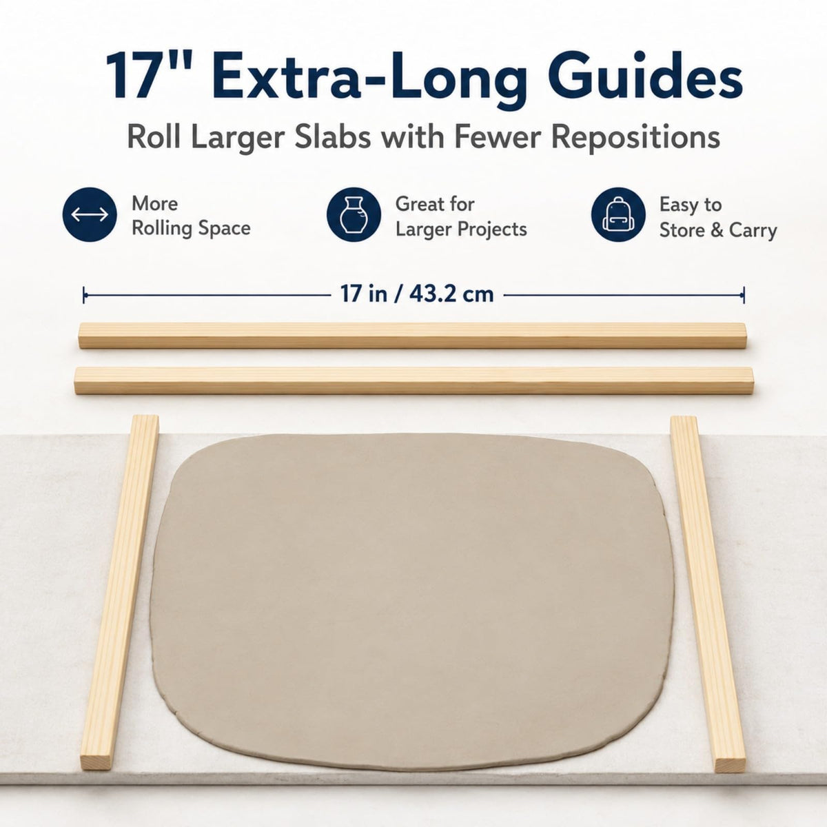 DIYOOHOMY 10 Pcs 17" L Rolling Pin Guides for Clay Dough