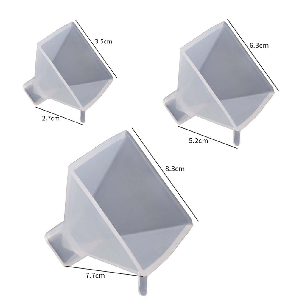 3 Pack Silicone Pyramid Molds - Resin Releasing, Soap Making, Animal Shapes - Home Decor & Candle Making