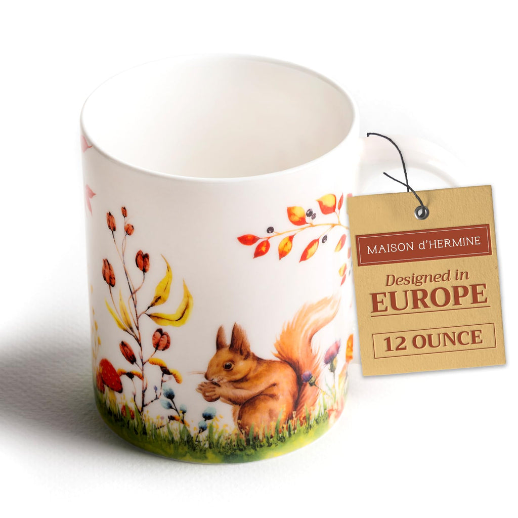 Maison d' Hermine Coffee Mug with Handles Tea Cups (12 Ounce, Pack of 1)