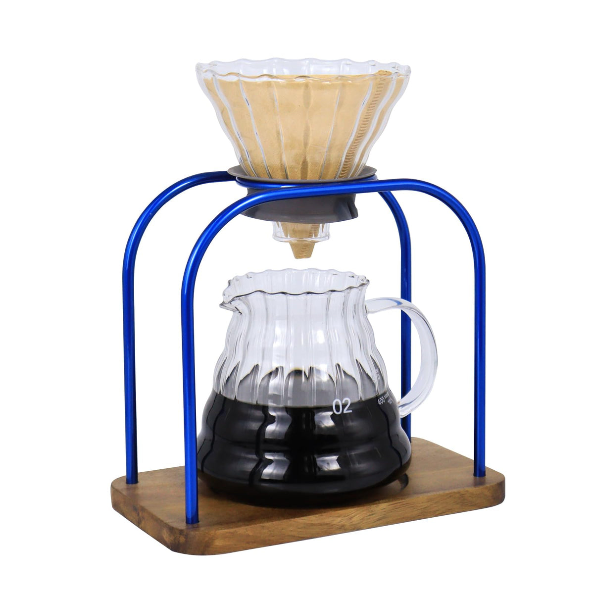 SOTECH Pour Over Coffee Maker Stand with Coffee Drip, Glass Sharing Pot Paper Filter Coffee Tea Brew Set.