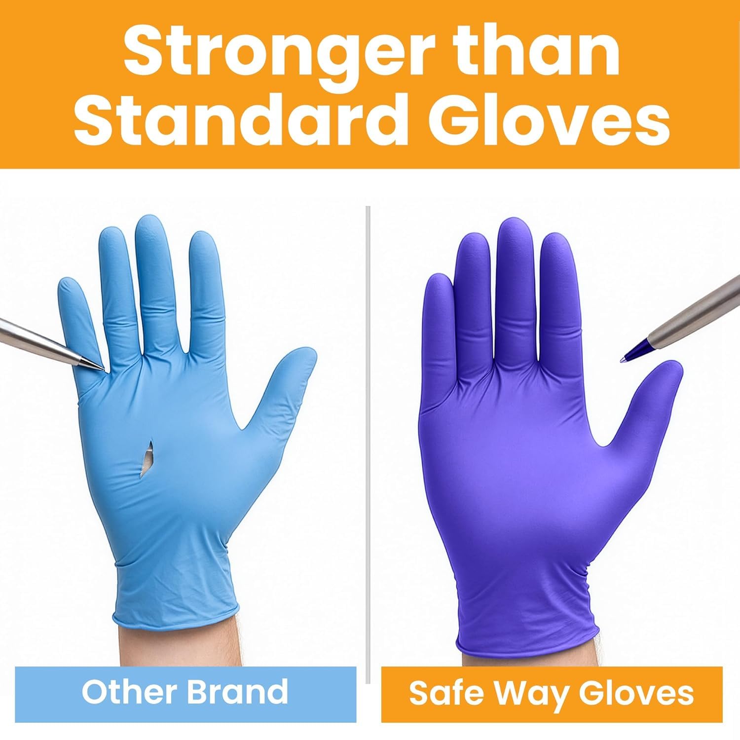 SAFEWAY USA 4000 pcs, Large, 4 Mil Nitrile Disposable Gloves — Multi-Purpose Powder-Free and Non-Latex Textured Fingertips for Medical Use, Nursing, Lab Work, Kitchen Prep, Cleaning, Tattooing & More