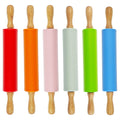 Miokun 6 Pack Small Rolling Pin for Kids, Kids Rolling Pin for Home Kitchen (6 colors) (12 Inch)