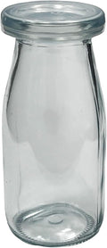 6.76 oz / 200ml Vintage Glass Bottle with Leakproof Clear Lid, Reusable & Eco-Friendly – Ideal for Milk, Juices, Smoothies, Infused Water, BPA-Free Glass Bottle (6-Pack)