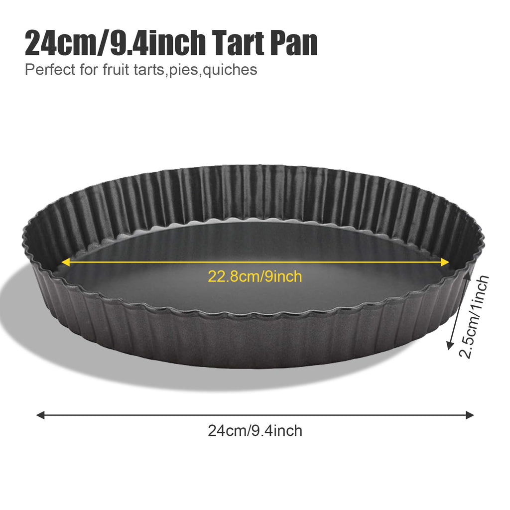 Mooisco Tart Pan Removable Bottom 9 Inch Tart Pans Round Nonstick Quiche Pan Carbon Steel Quiche Baking Dish with Fluted Edges Fruit Tart Molds for Baking Pie Mold Pizza Chiffon Cake Dessert