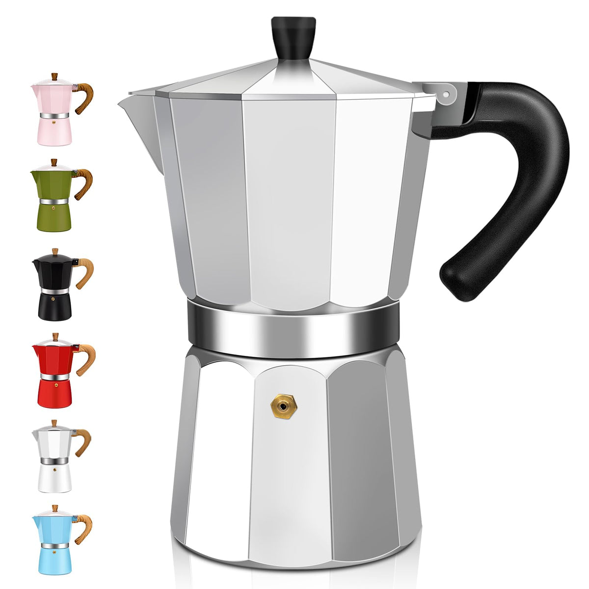 DITOSH 6 Cup Aluminum Espresso Stovetop Moka Pot Express Coffee Maker Percolator Italian Classic Mocha Coffee Machine for Italian and Cuban Cafe Brewing for Home & Camping 300ml 10oz