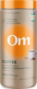 OM MUSHROOM SUPERFOOD Medium Roast Instant Black Coffee USDA Organic with Adaptogenic Mushrooms, USA, Coffee for Energy, Focus Digestion Immunity with Lions Mane & Cordyceps, 30 Servings