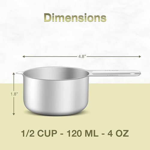 1PCS 1/2Cup (120ml, 4oz) Measuring Cup, Etched Inner Scale Measure Scoop
