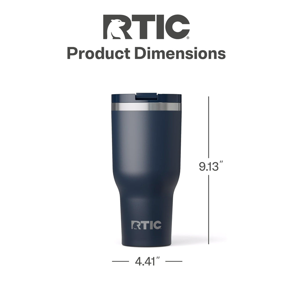 RTIC 40oz Essential Tumbler with Lid, Ceramic Lined, Navy