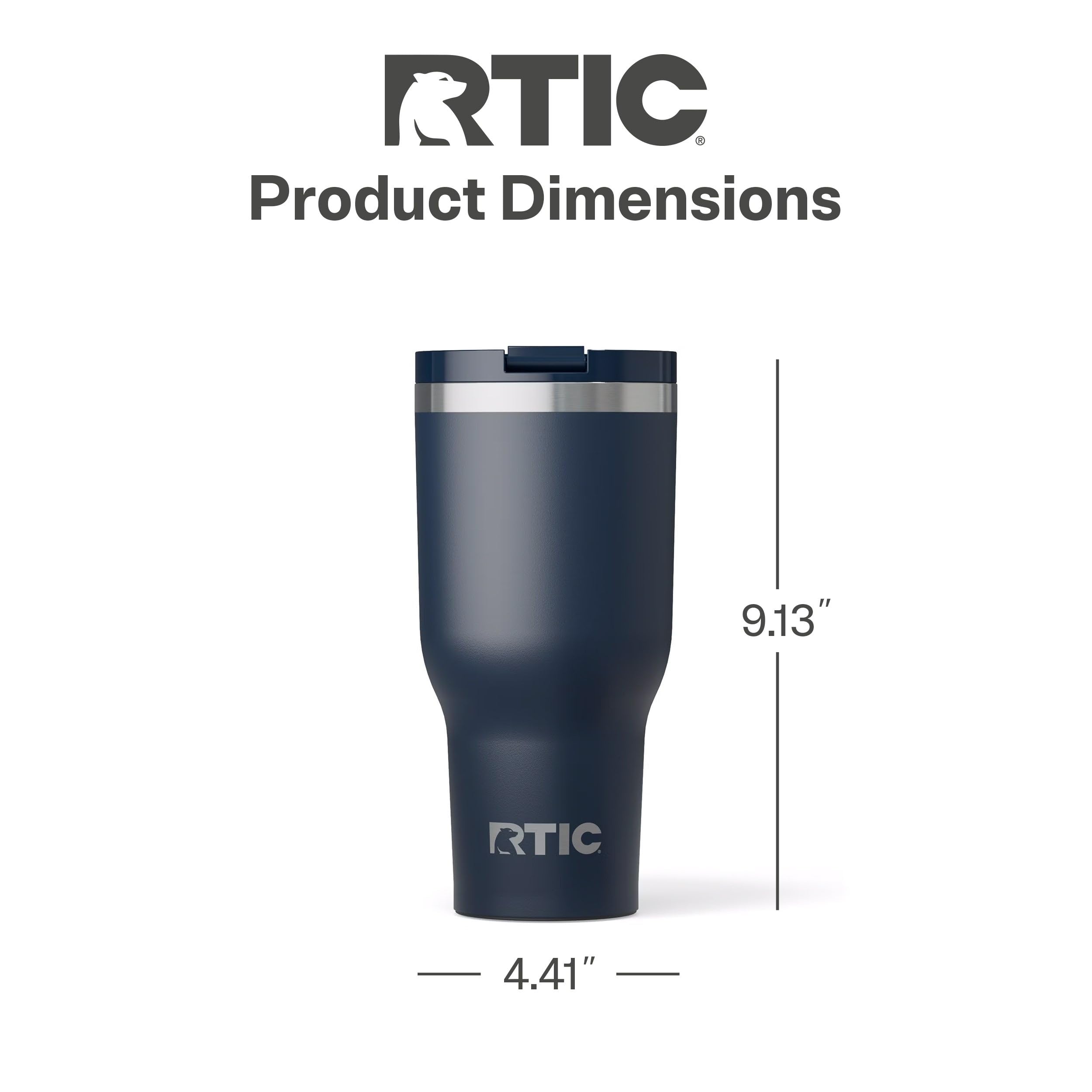 RTIC 40oz Essential Tumbler with Lid, Ceramic Lined, Navy
