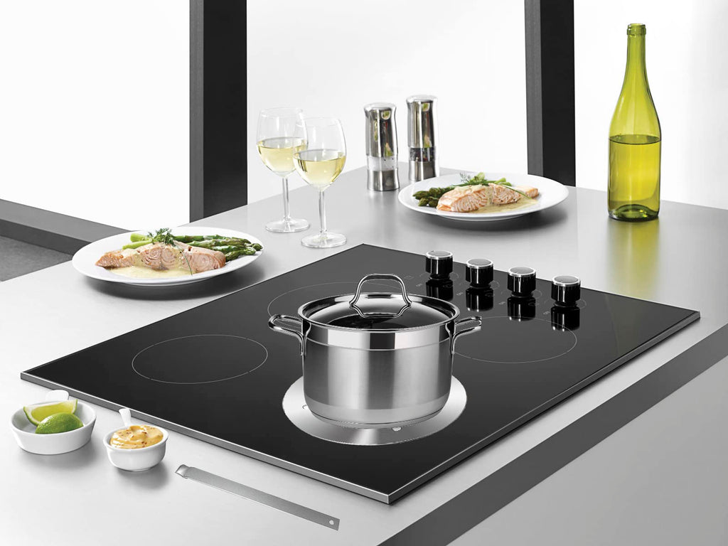 Heat Diffuser Plate, Grouarty Stainless Steel Cooking Induction Adapter Simmer Plate for Electric Gas Glass Cooktop Hob Ring, Induction Cooktop Converter Plate With Handle 9.45inch