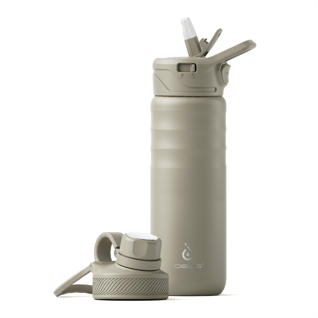 IDEUS 24oz Stainless Steel Insulated Bottle with 2 Leak-Proof Lids, Celadon