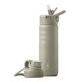 IDEUS 24oz Stainless Steel Insulated Bottle with 2 Leak-Proof Lids, Celadon