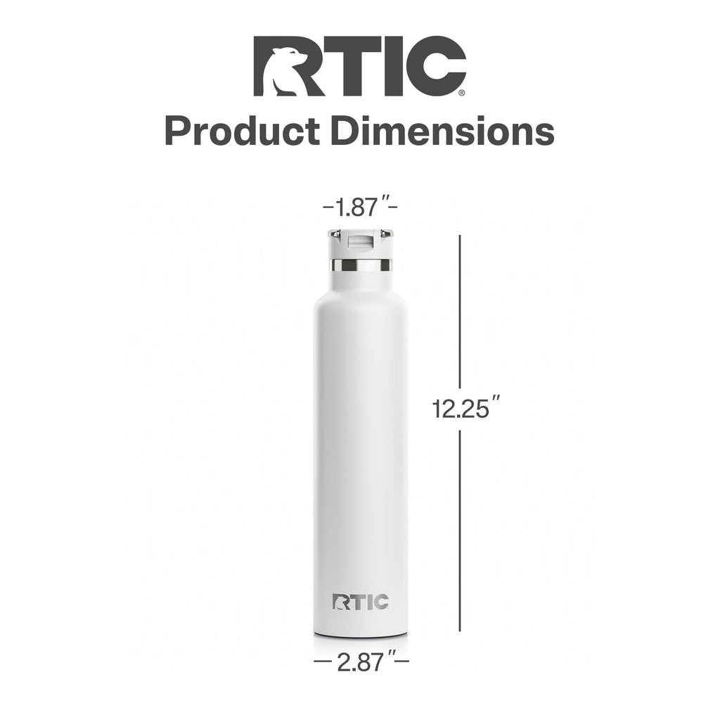 RTIC 26oz Journey Water Bottle, Ceramic Lined, White