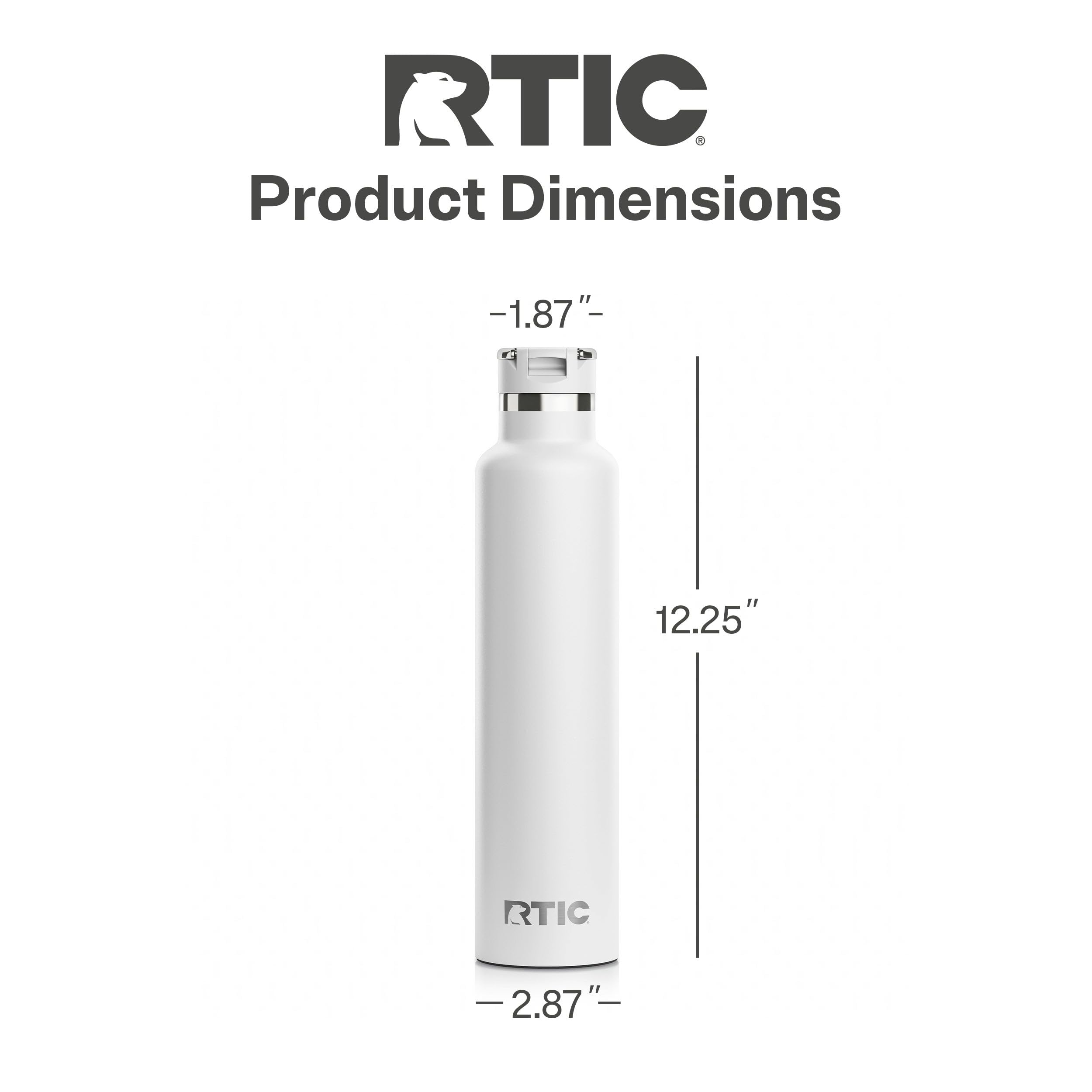 RTIC 26oz Journey Water Bottle, Ceramic Lined, White