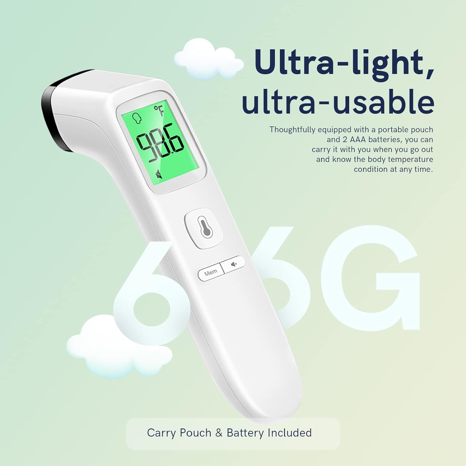 No-Touch Thermometer for Adults and Kids, Fast Accurate Digital Thermometer with Fever Alarm & Silent Mode, Easy-to-use, Forehead Thermometer for Babies, Kids & Elderly