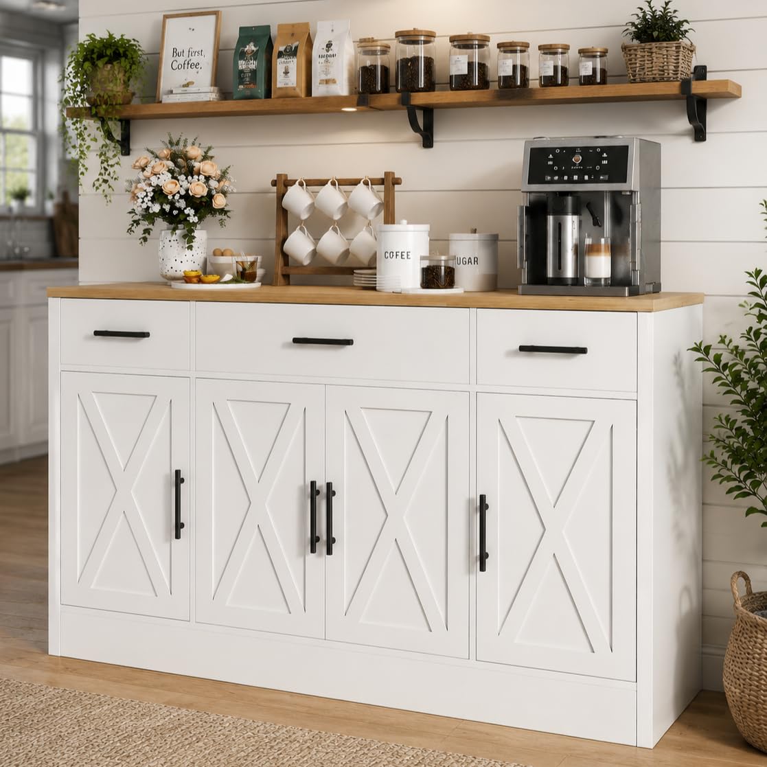 Vongrasig 53” Sideboard Buffet Cabinet with with Storage