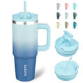 BJPKPK 30 oz Insulated Tumbler with Handle & Straw, Stainless Steel