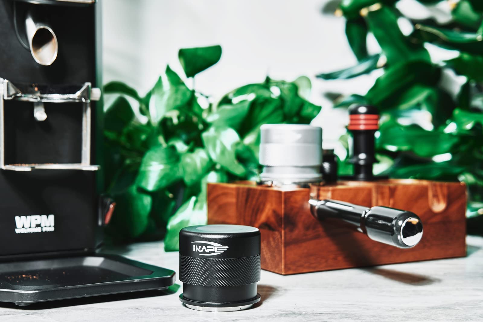 IKAPE 51mm Espresso Tamper, Premium Barista Coffee Calibrated Tamper with Spring Loaded, 100% Stainless Steel Tamper Compatible with All 51MM Bottomless Portafilter (Black)