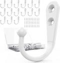 15-Pack Coat Hooks with 30 Screws | Heavy Duty Wall Mounted Hooks for Robe, Backpack, Keys & Entryway Storage | Multi-Use Hanging Hardware (White)