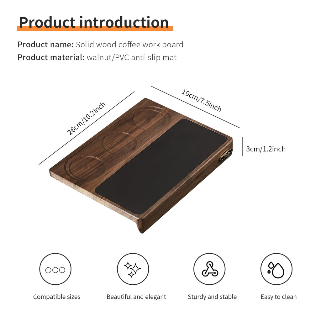 Bincoo Wooden Corner Coffee Tamper Mat,Espresso Tamper Station,Suit for 51-58mm Coffee Tamper Holder Pad for Baristas Protect Your Worktop(Wood 3 hole)
