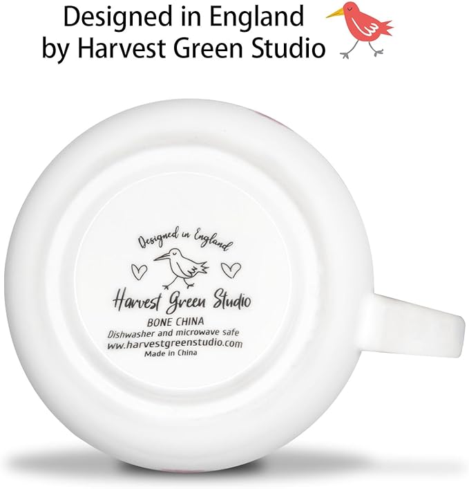 Mom Mugs for Daily Coffee and Tea, Premium 20 oz Bone China Coffee Tea Hug Mug, Perfect Holiday, Birthday, and Mother's Day Gift for Moms, Designed in England by Harvest Green Studio
