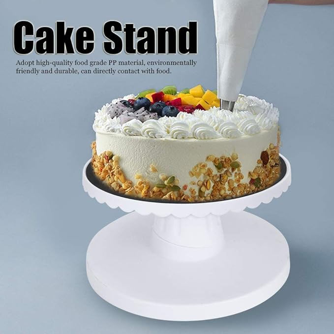 Topyond Cake Turntable for Decorating, 9.1in Adjustable Cake Spinner Stand, Nonslip Cake Turn Table, Rotating Cake Stand for Baking Cake Decorating Supplies