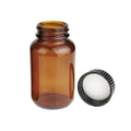 PEKYBIO 24 Pack Amber Glass Wide Mouth Packer Bottle, 120ml (4oz) Capacity with Black Screw Cap for Essential Oils, Laboratory, Sample Storage, Spices, Jewelry