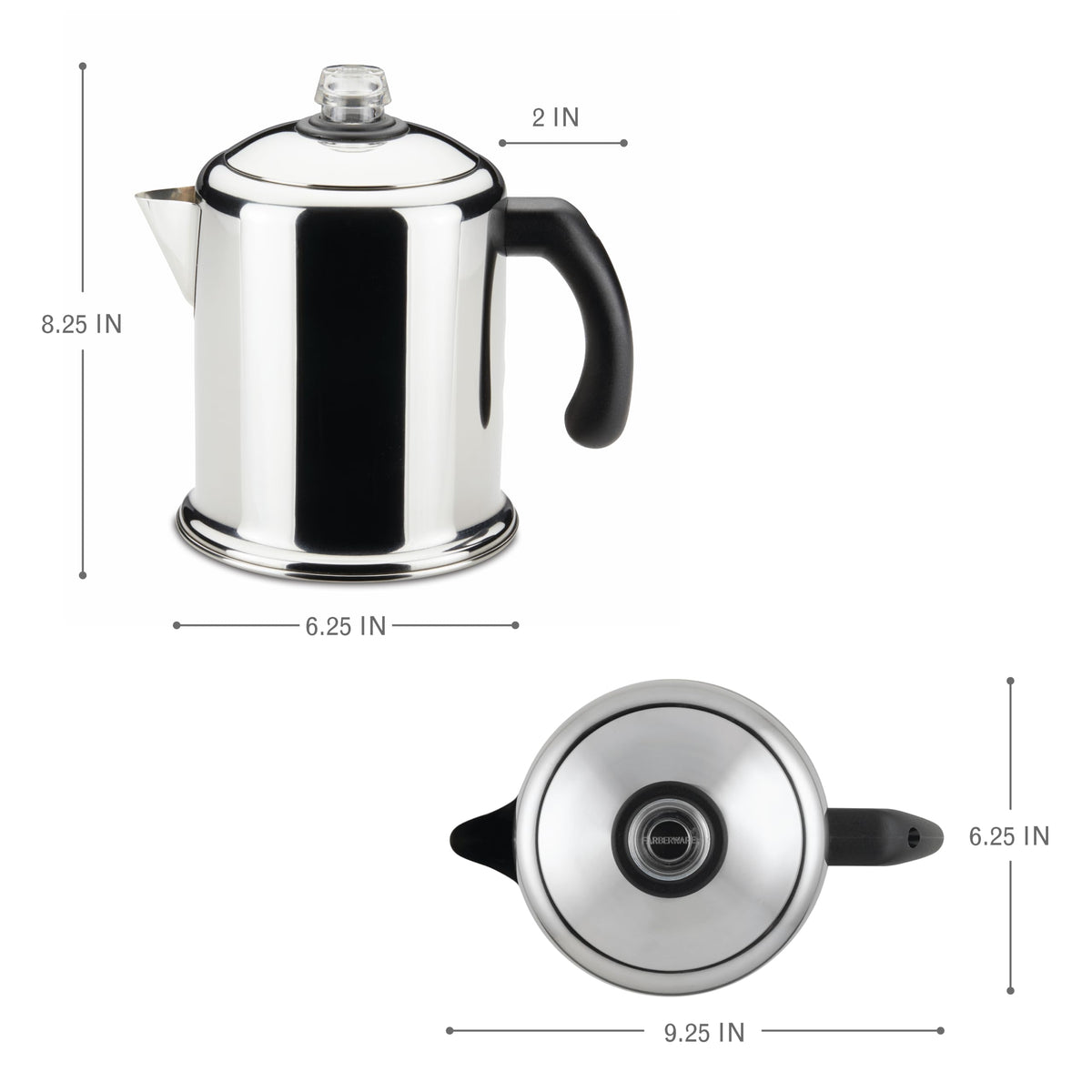 Farberware Classic Stainless Steel Yosemite Coffee Percolator, 8-Cup