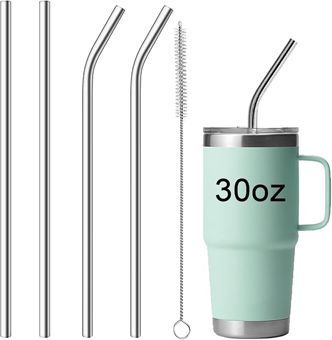 Reusable Straw,Stainless Steel Straws,Drinking Straws Fit for Standley 30 OZ,4 + 1 Cleaning Brush for 20/30 Oz for Yeti/RTIC/Ozark/Reduce/Trail and More Brand Tumblers