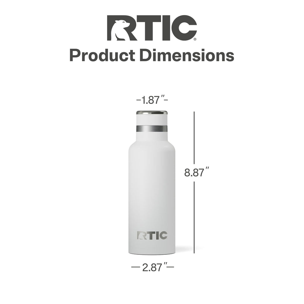RTIC 16oz Journey Water Bottle, Ceramic Lined, White