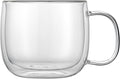 Restaurantware Glass Espresso Cups 5 Count 12 Ounces Borosilicate Double Wall Glass Coffee Mugs Insulated Clear Tea Drinkware for Hot or Cold Beverages