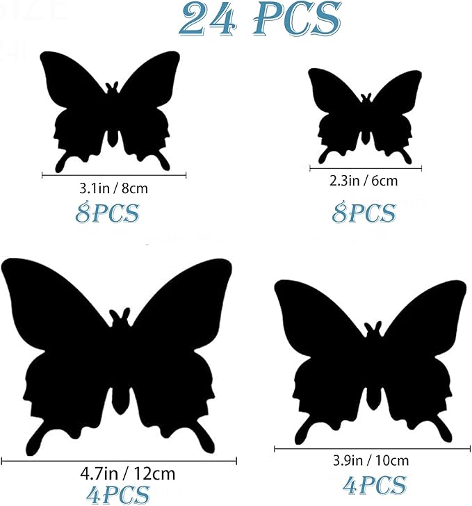 Butterfly Wall Decor 24/48 PCS, 3D Butterflies Stickers for Party Decorations with Magnets(Gold, 24)
