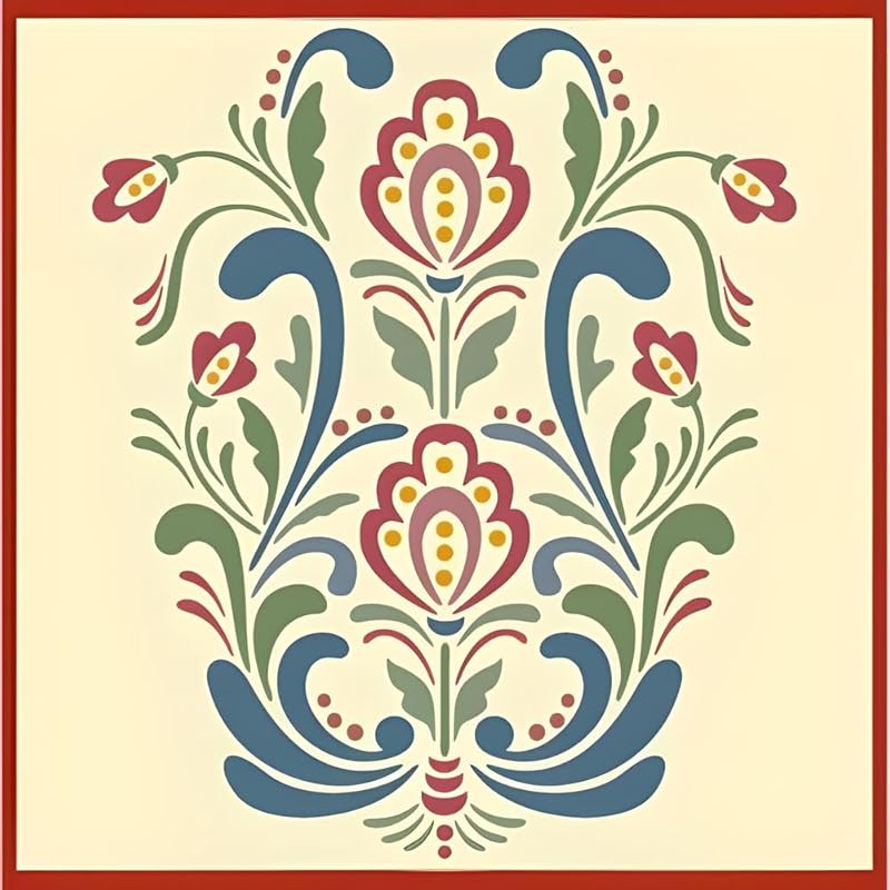 Rosemaling Pattern 18 Stencil Template 8.2" x 9.7" for Painting, Furniture & Folk Art – Reusable Mylar Stencil for DIY Crafts, Walls & Decor Projects – The Artful Stencil