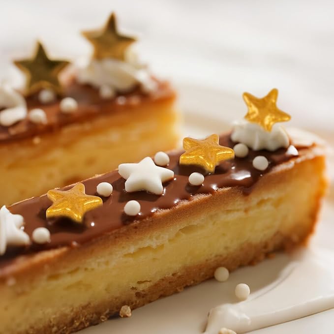 Twisweet Edible Star Sprinkles, Gold and White Stars for Cake Decorating, Golden Sugar Sprinkles for Baking, Mix Gold Candy Star, Cake Topper Ice Cream Cupcake Cookie Toppings Dessert Decorations, Christmas Wedding Birthday Party Festival Supplies (130...