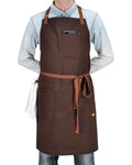 DingSay Trendy Chef Apron with Pockets & Towel Loop,Mens Womens,Black Denim